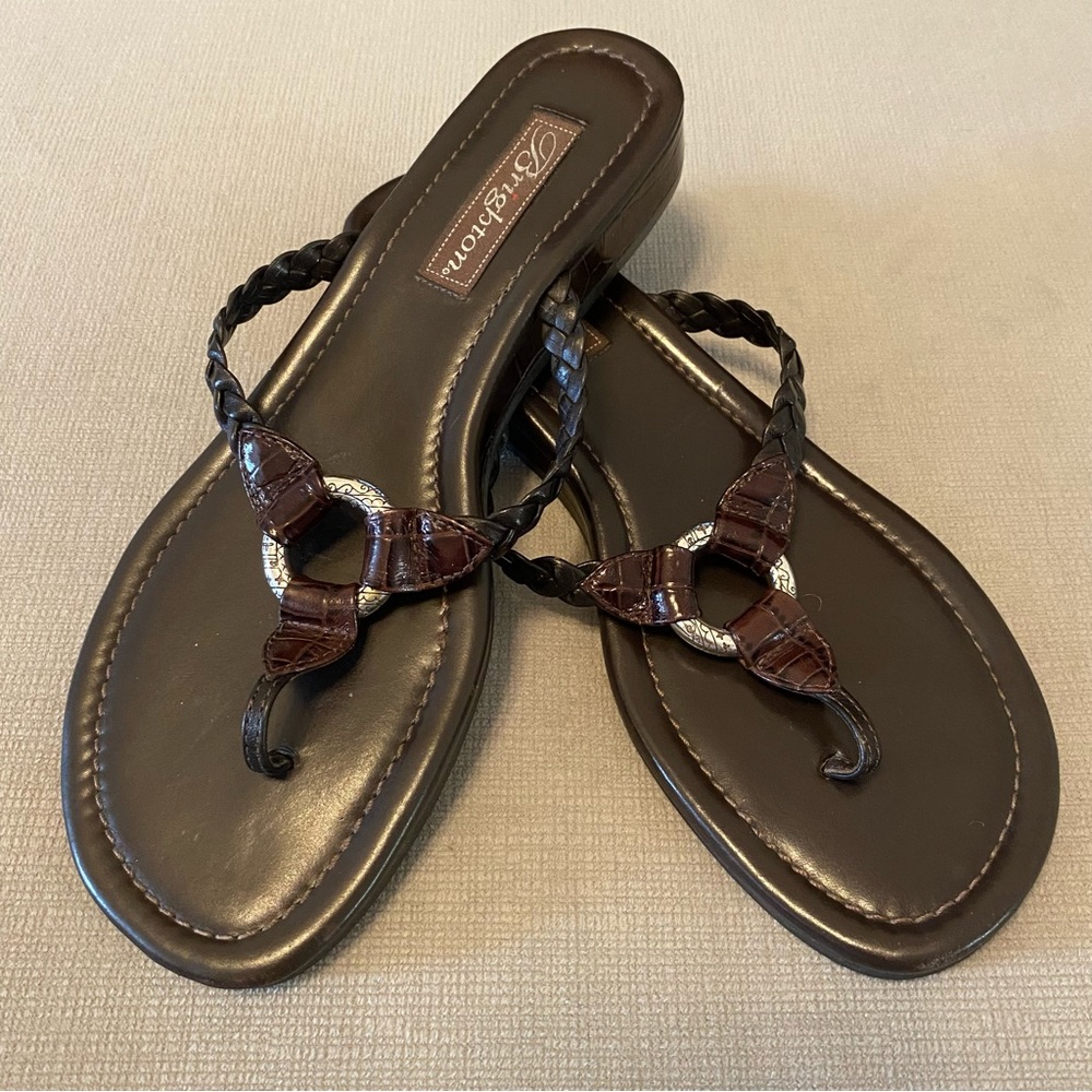 EUC Brighton Leather Braided Sandals Flip Flops 8M